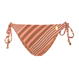 Annadiva Swim Stripe Lurex Bikini Hose Mit Seitlichen B Ndern Caramel