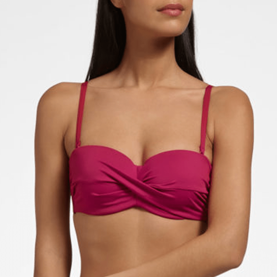 Cyell City Slick Sangria Bandeau Multiway Bikini Top Red Annadiva