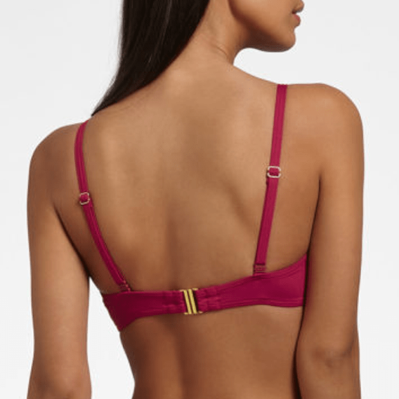 Cyell City Slick Sangria Bandeau Multiway Bikini Top Red Annadiva