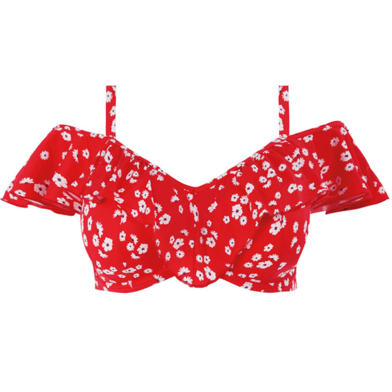 Elomi Swim Plain Sailing Multiway Bikini Oberteil Red Floral Annadiva