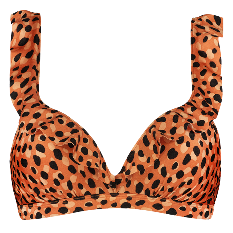 Beachlife Leopard Spots Plunge Bikini Oberteil Annadiva