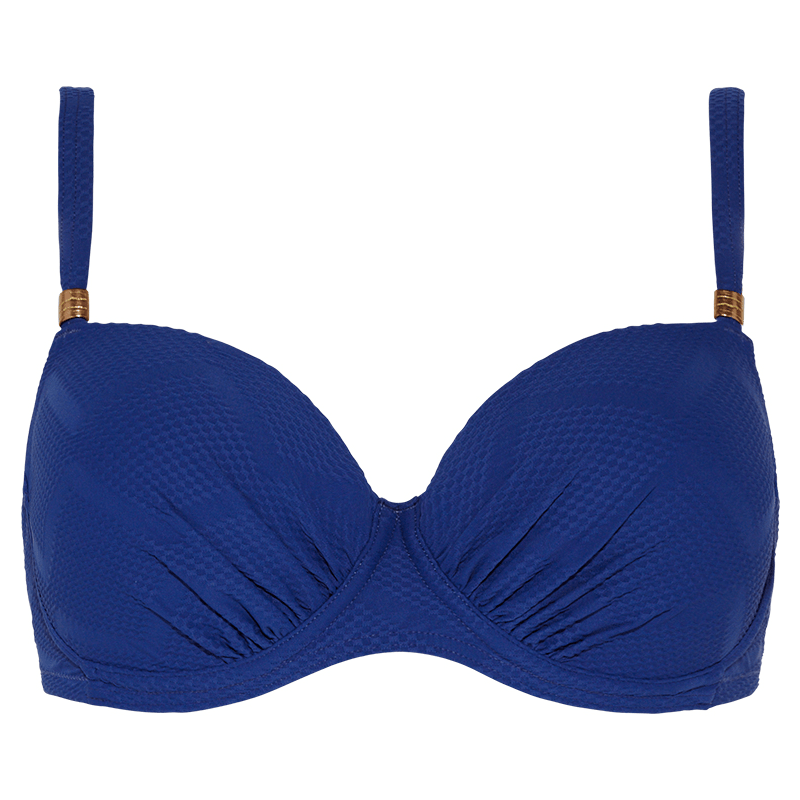 Cyell Texture Texture Vorgeformtes Bikini Oberteil Deep Blue Annadiva