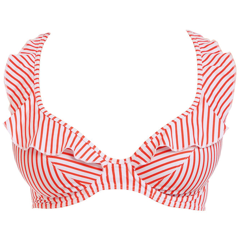 Freya Swim Totally Stripe Bikini Top Flame Annadiva