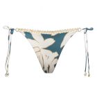 Floral Abstract Niedrige Bikini Hose mit Seitlichen Bändern