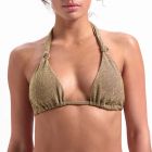 Gold Glitter Triangel Bikini Oberteil