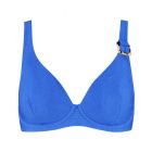 Wavy Blue Plunge Bikini Oberteil