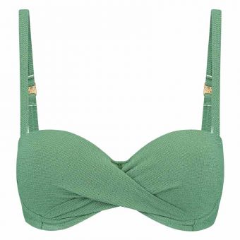 Green Shimmer Bandeau Bikini Oberteil