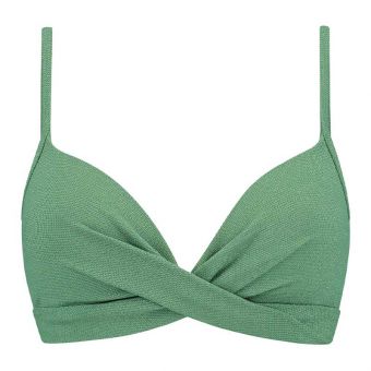 Green Shimmer Twist Bikini Oberteil