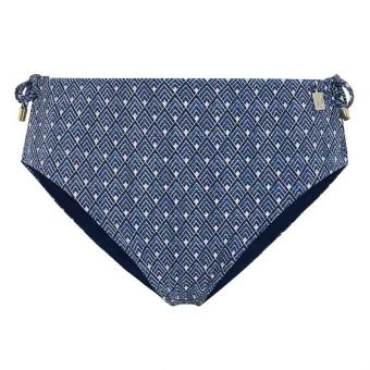 Marrakesh Blue Hohe Bikini Hose mit Seitlichen Bändern