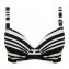 Annadiva Swim Aruba Stripe Vorgeformtes Balconette Bikini Oberteil Black White