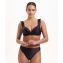 Beachlife Dark Grey Plunge Bikini Oberteil