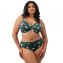 Elomi Bademode Jungle Bay Plunge Bikini Oberteil Olive