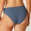 Annadiva Swim Marrakesh Blue Hohe Bikini Hose mit Seitlichen Bändern Art Deco Blue