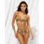 Watercult Sunset Florals Bikini Hose mit Seitlichen Bändern Warm Olive