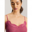 Hanro Woolen Lace Spaghetti Top Rose Wine