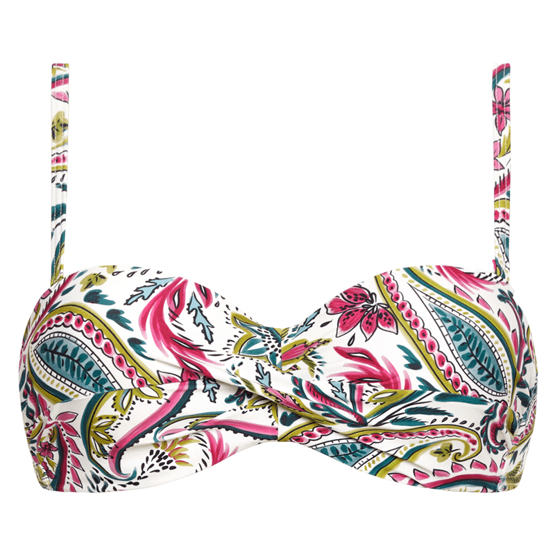 Dolce & Gabbana Multicolor Floral Print Halter Swimwear Bikini Top